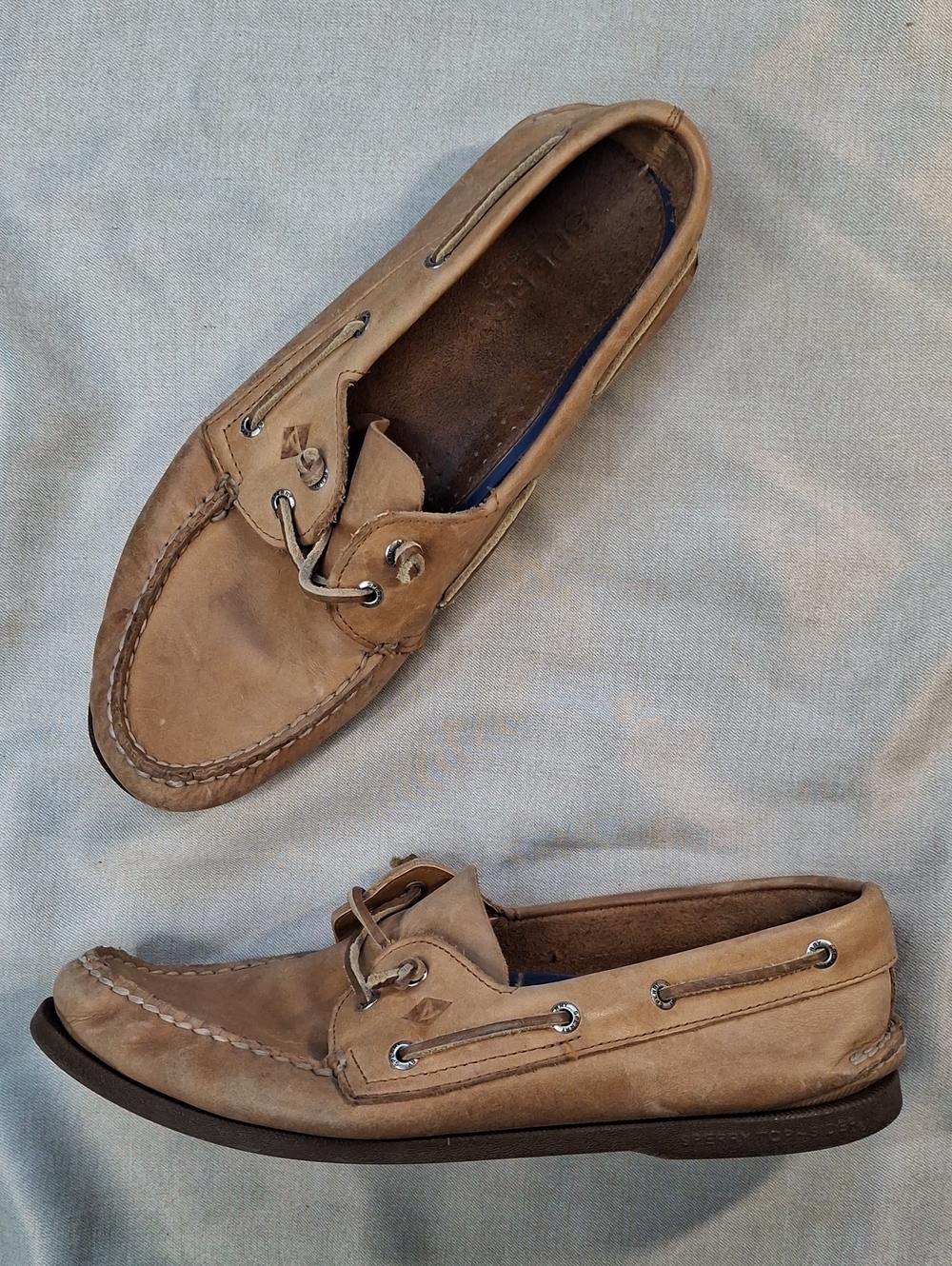 Sperry Men's Light Brown/Tan Leather Boat Shoes